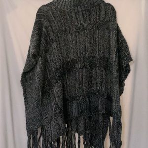 Grey/Navy Throw Over Sweater